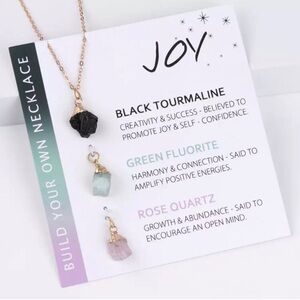 New Women’s “Joy” Gemstone Black Tourmaline Green Fluorite Rose Quartz Necklace